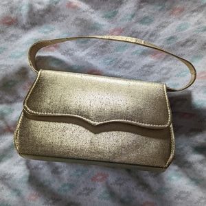 Y2K Gold Handbag with Shoulder Strap, Gold Purse, Vintage Style
